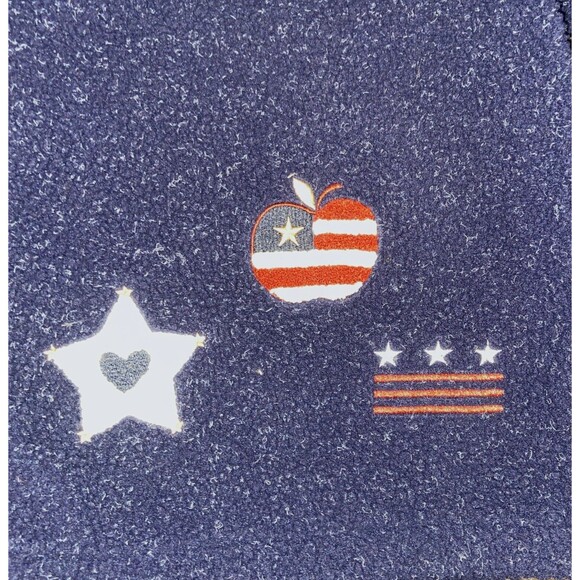 Christopher & Banks Button Up Sweater Navy Blue Patriotic Flag Star Women's XL - Picture 6 of 11